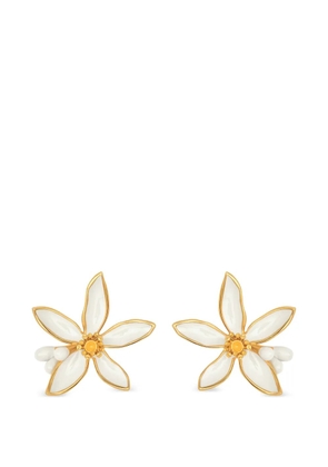 Oscar de la Renta orange blossom earrings - Gold