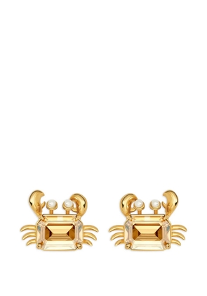 Oscar de la Renta crystal crab earrings - Gold