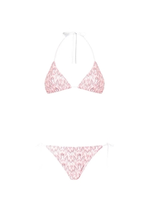 Missoni zigzag-knit triangle bikini - Pink