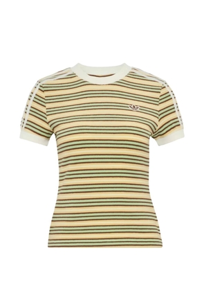 adidas Summer Glow striped logo-embroidered T-shirt - Yellow