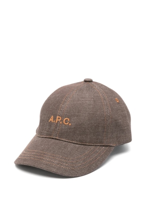 A.P.C. Charlie logo-embroidered baseball cap - Brown