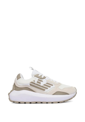 Ea7 Emporio Armani suede-panelled lace-up sneakers - White