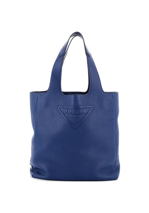 Prada Pre-Owned Triangle Logo Open Leather Large tote bag - Blue