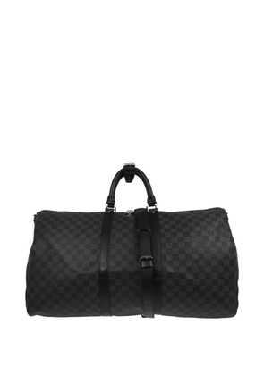 Louis Vuitton Pre-Owned 2008 Damier Graphite Keepall Bandouliere 55 travel bag - Black