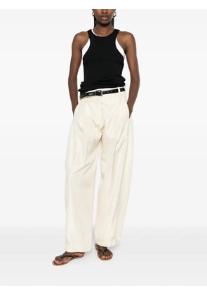 The Row Karoline pleated wide-leg trousers - Neutrals