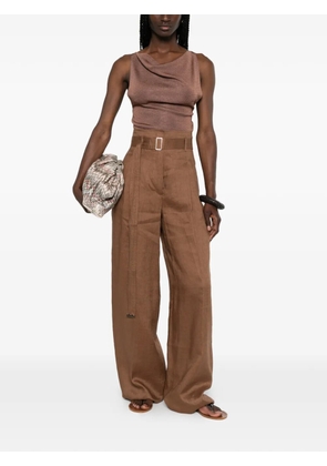 Max Mara Mstmateria belted wide-leg trousers - Brown