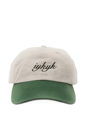 D1 Milano embroidered cotton-twill cap - Neutrals