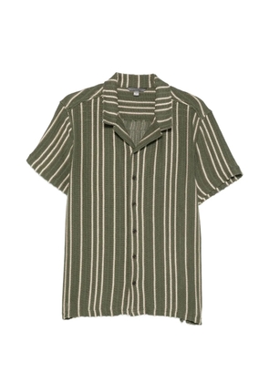 John Varvatos stripe-pattern crochet-knit shirt - Green