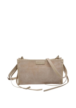 MY BEST BAG suede leather clutch bag - Neutrals