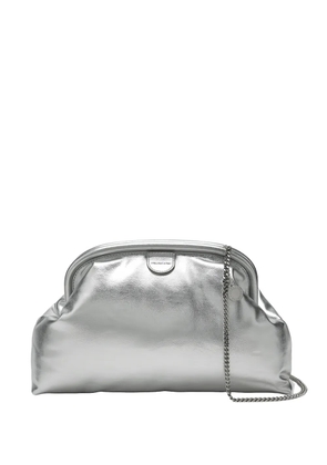 Stella McCartney Falabella metallic-effect chain-strap clutch bag - Silver