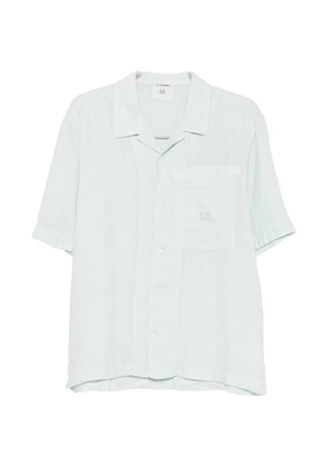 C.P. Company logo-embroidered short-sleeve shirt - Blue