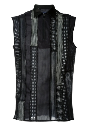 Lanvin sleeveless patchwork shirt - Black