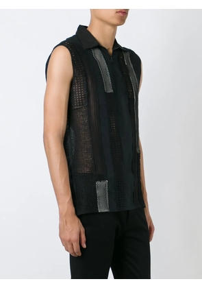 Lanvin sleeveless patchwork shirt - Black