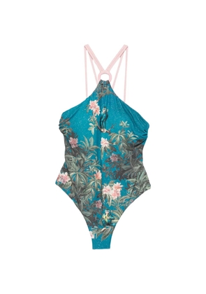 Mazzei monkey-print swimsuit - Blue