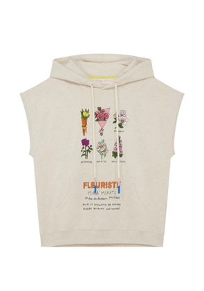 Mira Mikati graphic sleeveless hoodie - Neutrals