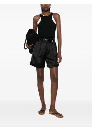Briglia 1949 pleated satin-finish shorts - Black
