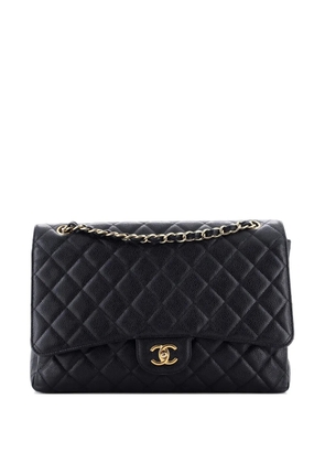CHANEL Pre-Owned Classic Double Flap Bag Quilted Caviar Maxi shoulder bag - Black