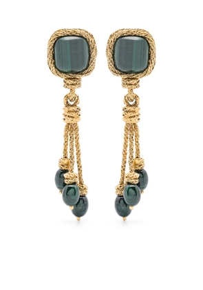 Aurelie Bidermann Miki Malachite clip-on earrings - Gold
