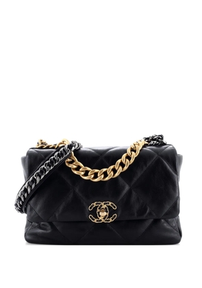 CHANEL Pre-Owned 19 Flap Bag Quilted Leather Large crossbody bag - Black