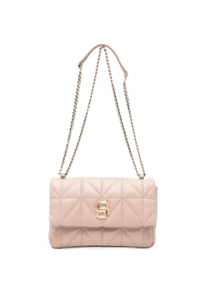 BOSS quilted logo-plaque cross body bag - Pink