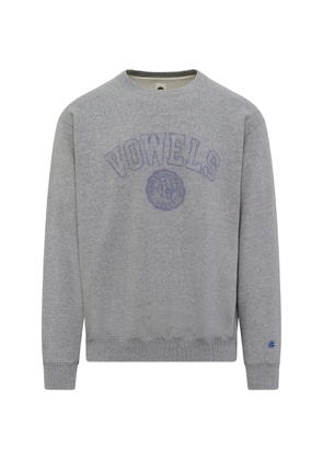 Vowels faded collegiate-print sweater - Grey
