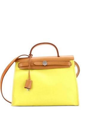 Hermès Pre-Owned Herbag Zip Berline Vache Canvas and Leather 31 shoulder bag - Yellow