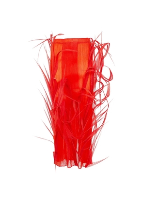 Issey Miyake Urban Jungle fringe-detail pleated skirt - Red