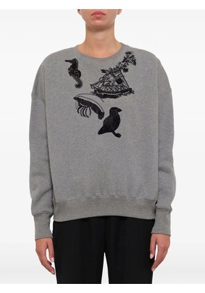 Alexander McQueen Sea Creature-embroidered sweatshirt - Grey