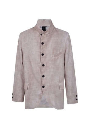 Avant Toi high-neck button-up blazer - Neutrals