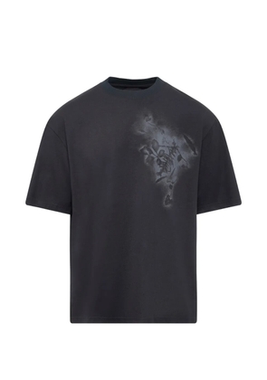 Feng Chen Wang spray-painted plants T-shirt - Black