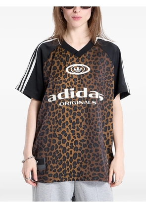 adidas leopard-pattern T-shirt - Brown