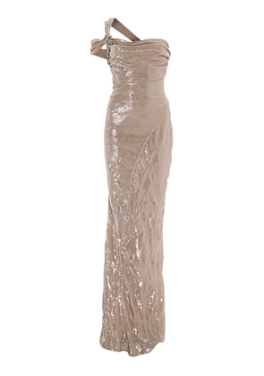 Marmar Halim Twisted Sequined Silk Gown - Moda Operandi