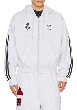 Adidas Originals x Willy Chavarria Full Zip Hoody in Light Grey Heather - Grey. Size S (also in XS, M, L, XL/1X, XXL/2X).