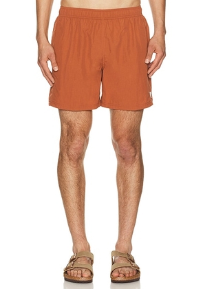 AUTO-REPLY 5.5 Solid Sebastian Swim Trunk in Terrasole - Brick. Size S (also in L, M, XL/1X).