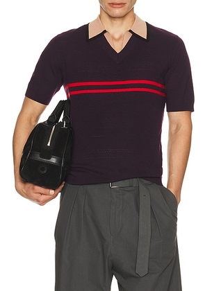 Dries Van Noten Molar Polo in Dark Purple - Wine,Red. Size M (also in XL/1X).
