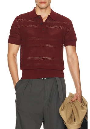 Dries Van Noten Mercy Polo in Bordeaux - Burgundy. Size L (also in XL/1X).