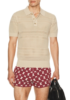 Dries Van Noten Mercy Polo in Beige - Beige. Size S (also in M, L, XL/1X).