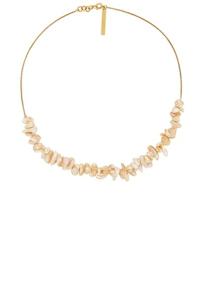 Dries Van Noten Freshwater Pearl Necklace in Brass - Metallic Gold,Rose. Size all.