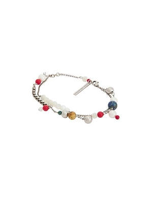 Dries Van Noten Freshwater Pearl Semiprecious Natural Stones Bracelet in Multi - Metallic Silver,Red. Size all.