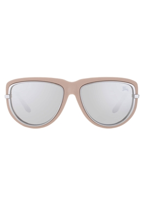 Burberry Light Grey Mirror Silver Pilot Unisex Sunglasses BE4466U 41916G