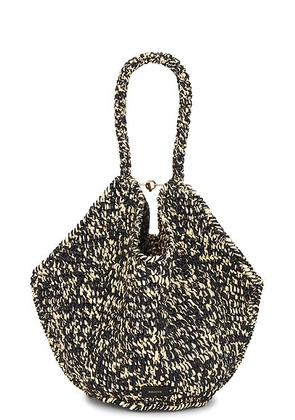 KHAITE Lotus Medium Raffia Tote Bag in Black & White - Black,Tan. Size all.