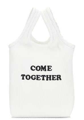 Stella McCartney Come Together Slogan Printed Tote Bag in White - White. Size all.