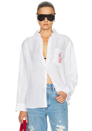 Polo Ralph Lauren Long Sleeve Sport Shirt in Classic Oxford White - White. Size M (also in L).
