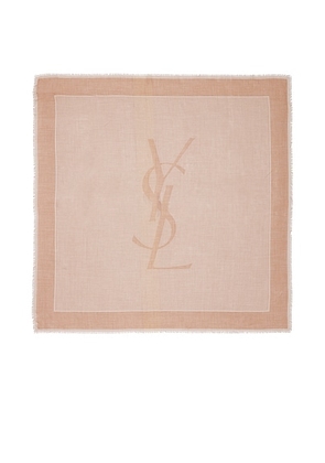 Saint Laurent Cashmere Logo Scarf in Sienna - Blush. Size all.