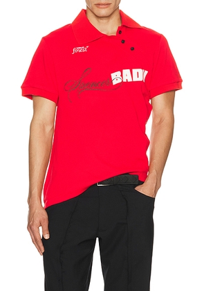 Spencer Badu Twisted Polo Jersey in Red - Red. Size M (also in L, S, XL/1X).