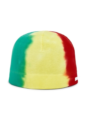 Spencer Badu Tie Dye Skull Cap in Multi - Yellow,Green. Size all.
