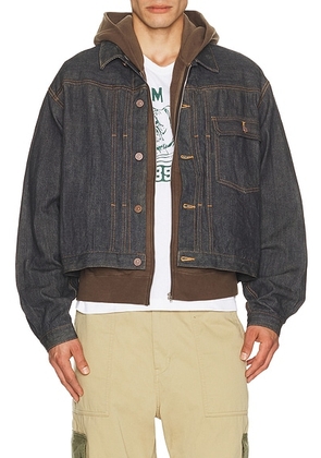 Visvim 102xx Mud Od Denim Jacket in Dark Denim - Navy. Size 2 (also in 3, 4).