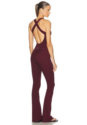 437 The Sculpt Onesie in Black Cherry - Burgundy. Size S (also in L, M, XS).