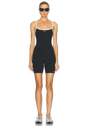 437 The Shorts Onesie in Black & Cream - Black. Size S (also in L, M, XS).