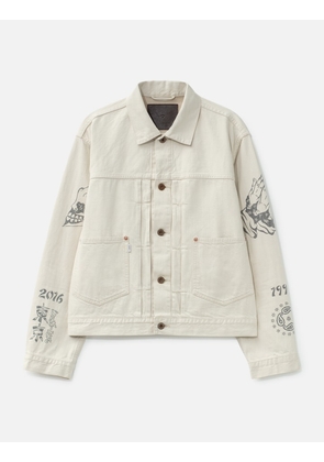 Tattoo Flash Print Pocket Denim Jacket